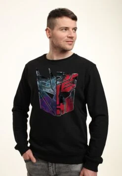 Henry Tiger Transformers Autobot Decepticon Split Logo - Sweater - Black