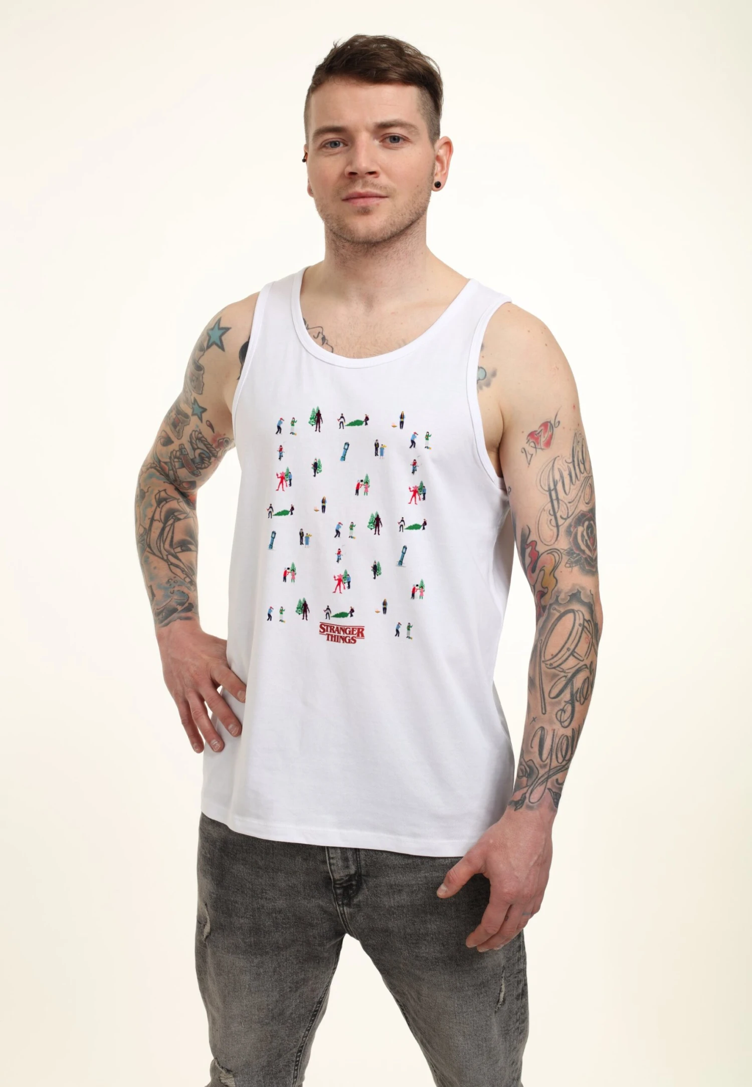 Henry Tiger Stranger Things Tree- Top - White 3 Henry Tiger Stranger Things Tree- Top - White - Image 3