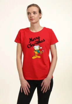 Henry Tiger Garfield Christmas - T-Shirt Print - Red -Henry Tiger 8b34ed5edc8241dda8d23d70cada7200