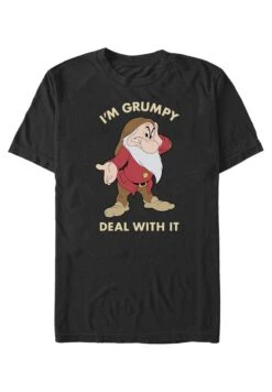 Henry Tiger Snow White Grumpy Deal - T-Shirt Print - Black