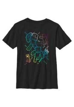 Henry Tiger Minecraft Gradient Lines - T-Shirt Print - Black