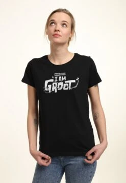 Henry Tiger I Am Groot Groot White Logo - T-Shirt Print - Black -Henry Tiger 920b17e762b0446a9a78a4724d9f13a9