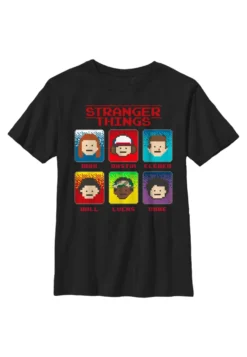 Henry Tiger Stranger Things 8 Bit Stranger - T-Shirt Print - Black