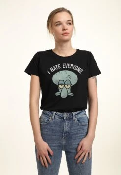 Henry Tiger Spongebob Squarepants Hate Everyone - T-Shirt Print - Black -Henry Tiger 9dcddef246324cf686c690b77803031b