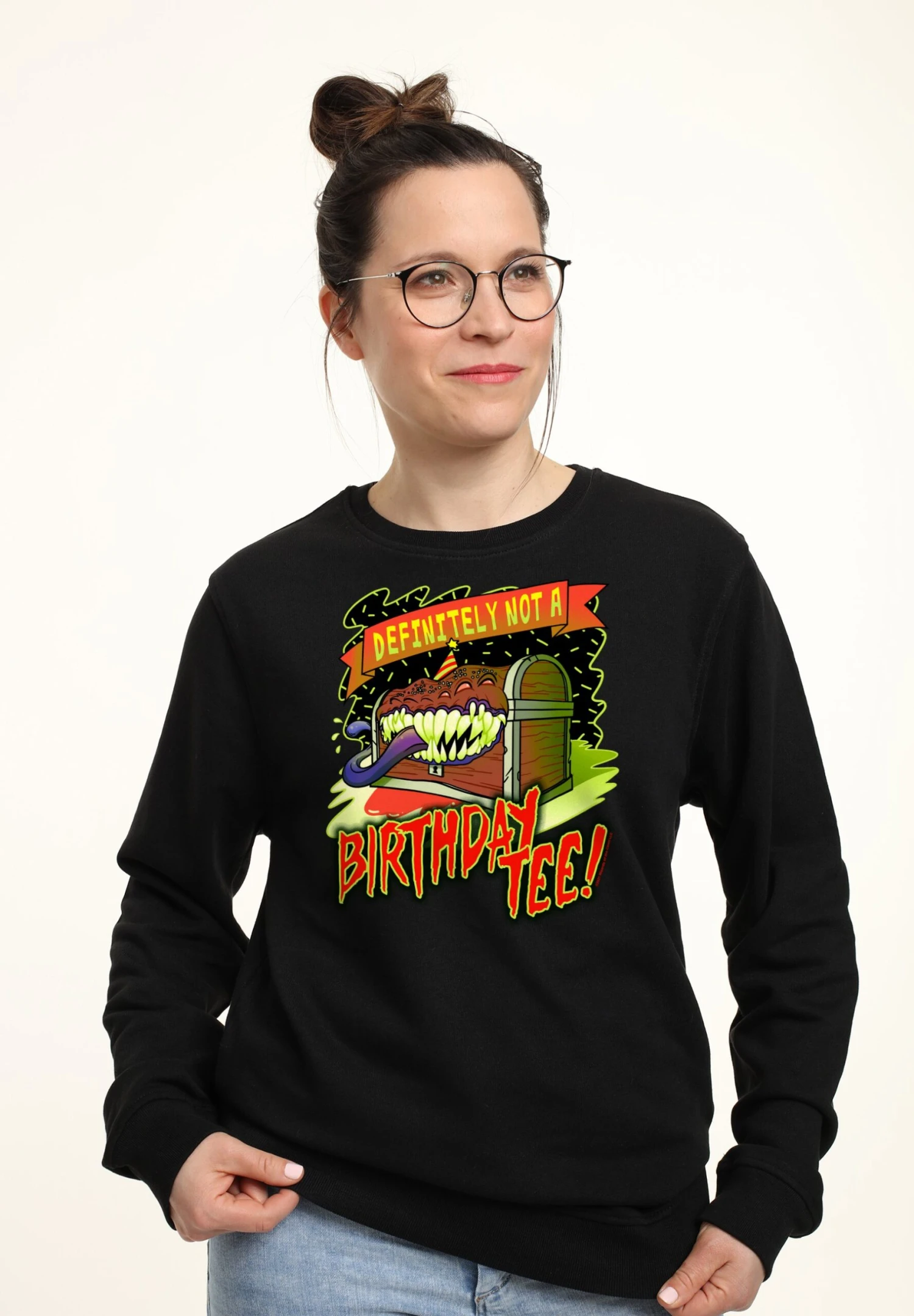 Henry Tiger Dungeons & Dragons Mimic Birthday - Sweater - Black 3 Henry Tiger Dungeons & Dragons Mimic Birthday - Sweater - Black - Image 3