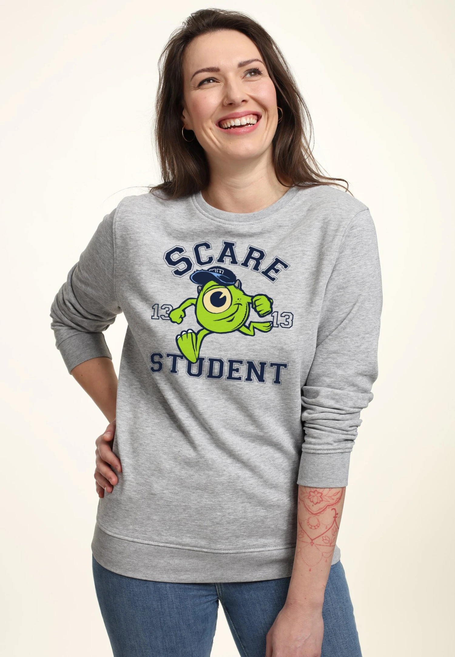 Henry Tiger Monster'S Inc Scare Student - Sweater - Heather Grey 3 Henry Tiger Monster'S Inc Scare Student - Sweater - Heather Grey - Image 3