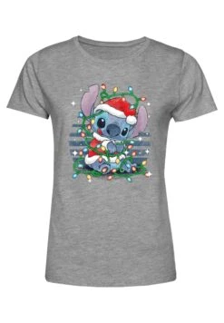 Henry Tiger Lilo Stitch Stitch Xmas Lights - T-Shirt Print - Heather Grey -Henry Tiger ab3f3755532b41b8abd8c370c0f6db5e