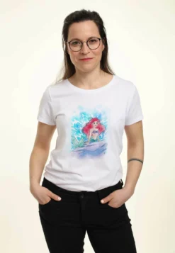 Henry Tiger The Little Mermaid Watercolor Splash - T-Shirt Print - White