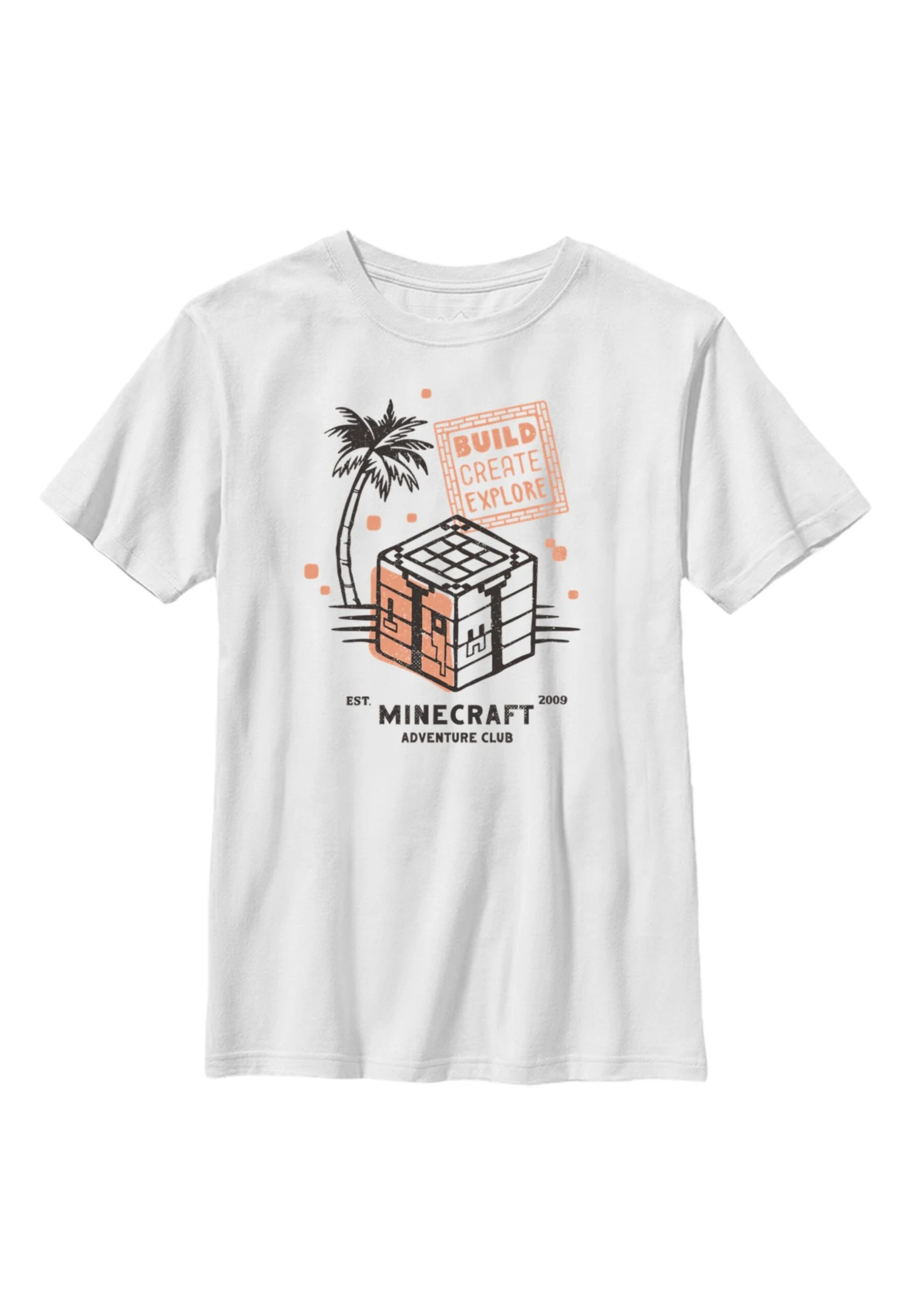 Henry Tiger Minecraft Build Create Explore - T-Shirt Print - White 1 Henry Tiger Minecraft Build Create Explore - T-Shirt Print - White