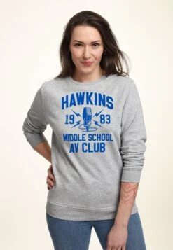 Henry Tiger Stranger Things Hawkins Av Club - Sweater - Heather Grey -Henry Tiger afc3678415b640fdac4841c51657db05