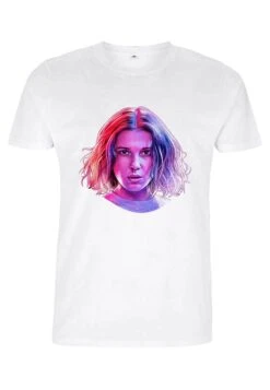 Henry Tiger Stranger Things Eleven Big Face Unisex - T-Shirt Print - White -Henry Tiger b40f8b1492764fe98a4c7c94eb306876