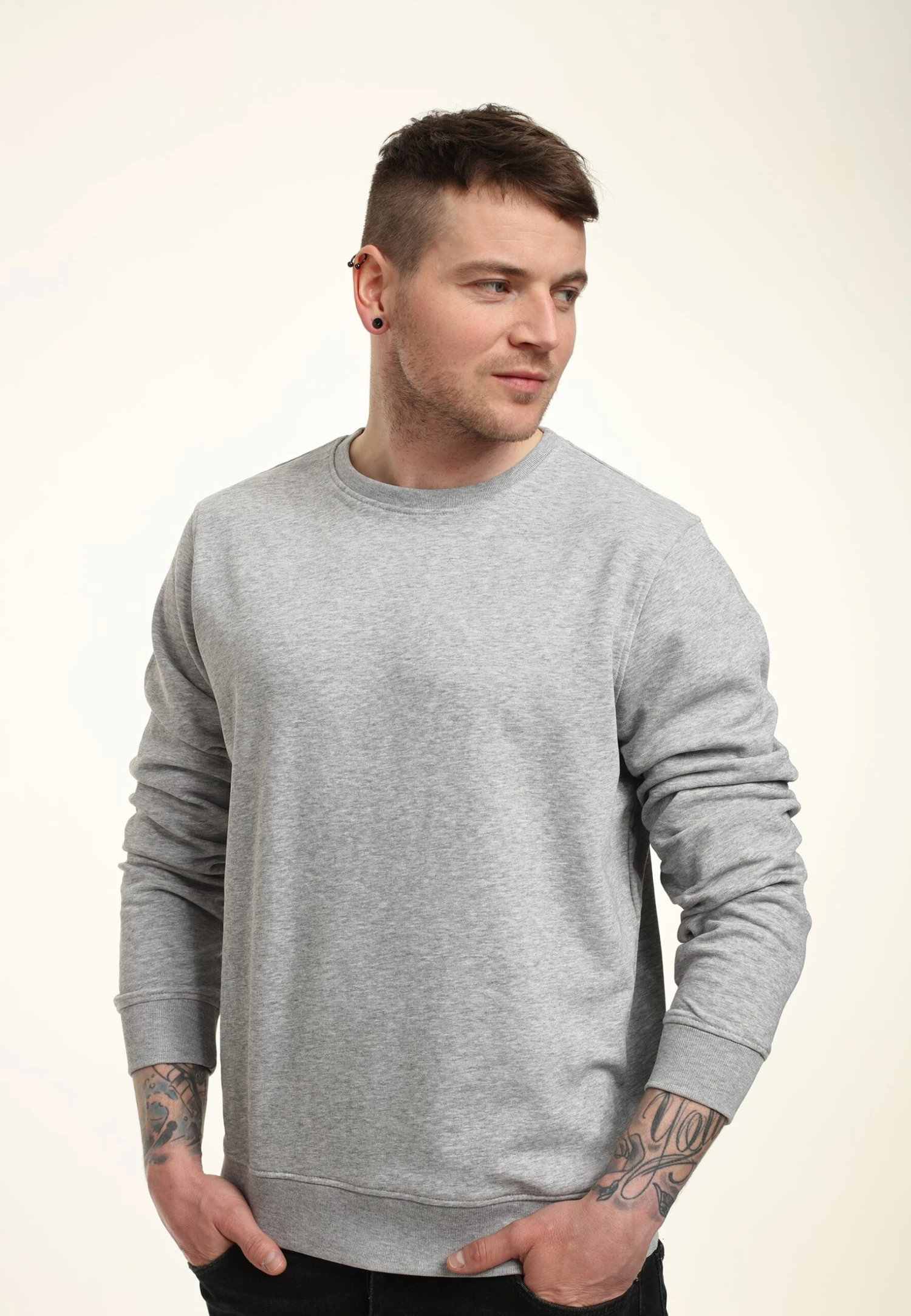 Henry Tiger Organic Crewneck - Sweater - Heather Grey 3 Henry Tiger Organic Crewneck - Sweater - Heather Grey - Image 3