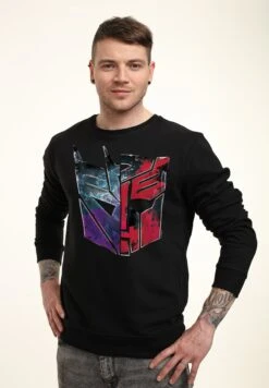 Henry Tiger Transformers Autobot Decepticon Split Logo - Sweater - Black -Henry Tiger b53e8212b15a4f669b093ef6553202b6