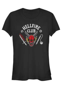 Henry Tiger Stranger Things Hellfire Cut - T-Shirt Print - Black