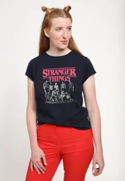 Henry Tiger Stranger Things Stranger Fade - T-Shirt Print - Navy Blue -Henry Tiger b75e99535c4d423a85d2be6e1ef8a96b