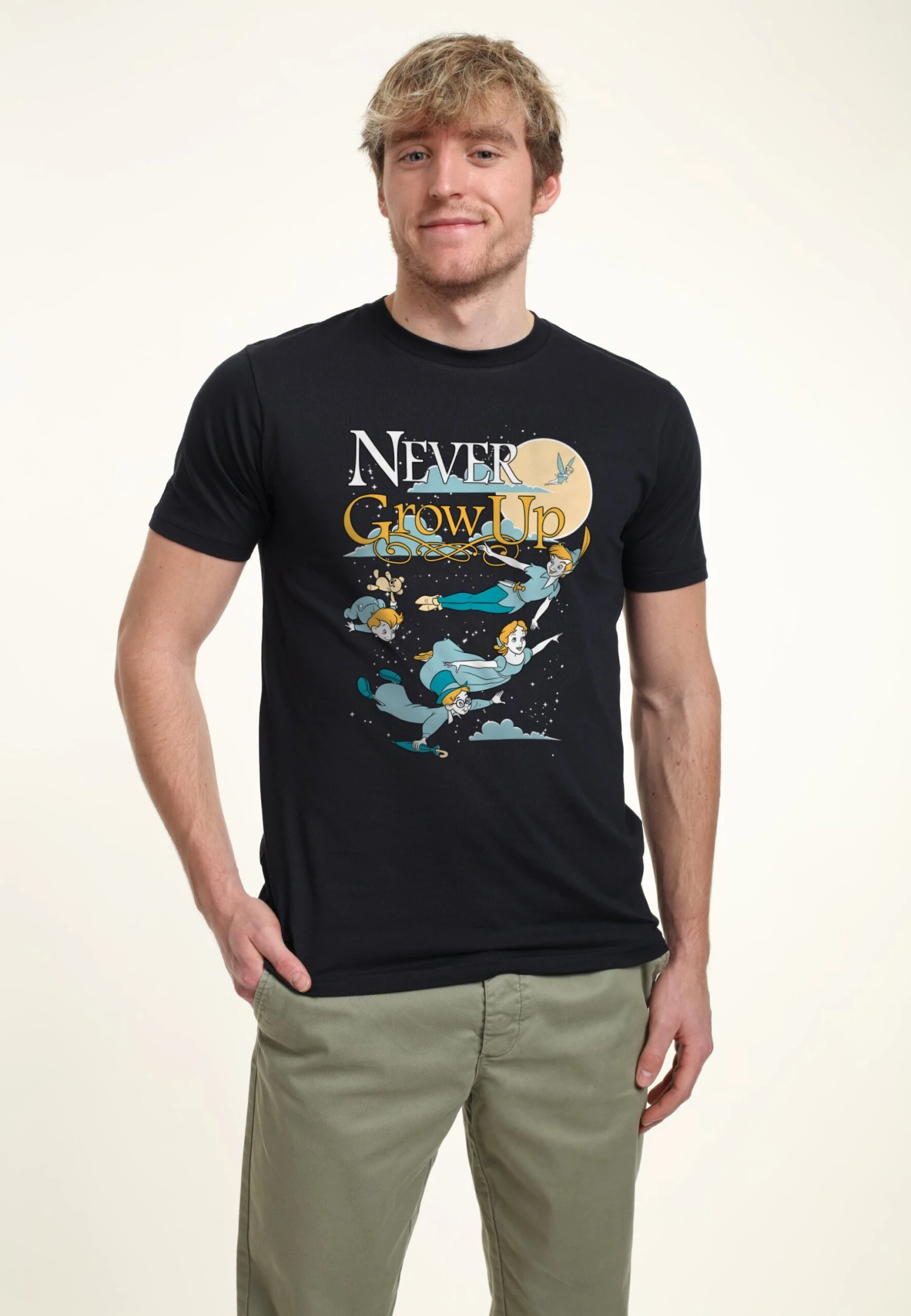 Henry Tiger Peter Pan Grow Up Never - T-Shirt Print - Navy Blue 3 Henry Tiger Peter Pan Grow Up Never - T-Shirt Print - Navy Blue - Image 3