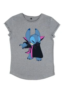 Henry Tiger Lilo & Stitch Vampire Stitch - T-Shirt Print - Melange Grey -Henry Tiger ba7c9e636499484cb0807b9479666997