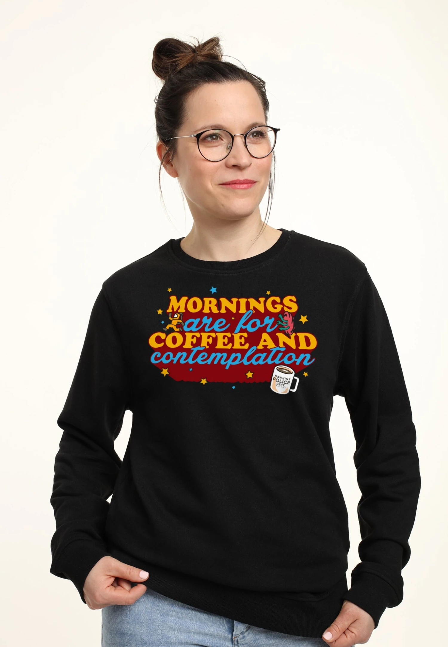 Henry Tiger Stranger Things Coffee Contemplations - Sweater - Black 3 Henry Tiger Stranger Things Coffee Contemplations - Sweater - Black - Image 3