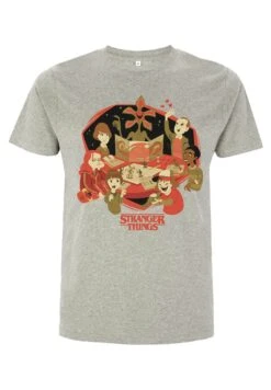 Henry Tiger Stranger Things Dnd Group - T-Shirt Print - Melange Grey