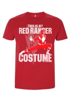 Henry Tiger Power Rangers Red Ranger Costume - T-Shirt Print - Red -Henry Tiger bc710e4c0c084f5cb7584bc43bba8be3