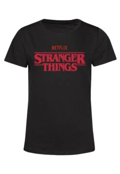 Henry Tiger Stranger Things Netflix Stranger Logo - T-Shirt Print - Black -Henry Tiger bd1b9e90b8bc442897159c016e5798b0
