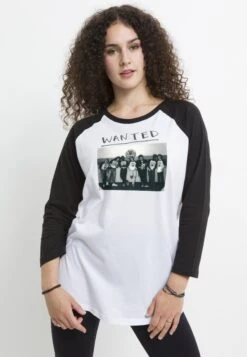 Henry Tiger Stranger Things Hellfire Wanted - Longsleeve - White Black -Henry Tiger c05a5086d8e7462faa8f6e2bbdce23c1