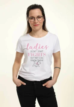 Henry Tiger The Aristocats Ladies Stack Two - T-Shirt Print - White