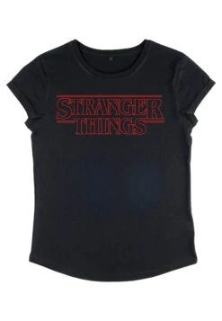 Henry Tiger Stranger Things Stranger Red Outline Logo - T-Shirt Print - Black -Henry Tiger c133ea64dbbe40538c158ab377f00299