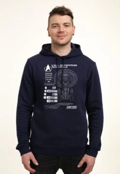 Henry Tiger Star Trek Ship Schematics - Hoodie - Navy Blue -Henry Tiger c249a342d7bc4567ab2abafd6d4858b1