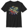 Henry Tiger Blaze And The Monster Machines Three Vehicles - T-Shirt Print - Black