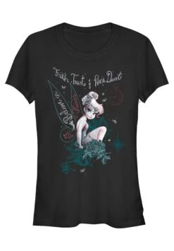 Henry Tiger Peter Pan Tink In Fairy Land - T-Shirt Print - Black