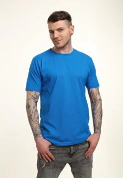 Henry Tiger Unisex Organic - T-Shirt Basic - Bright Blue -Henry Tiger c7acdaacfa2e4b3b8c25cebe8732b86e