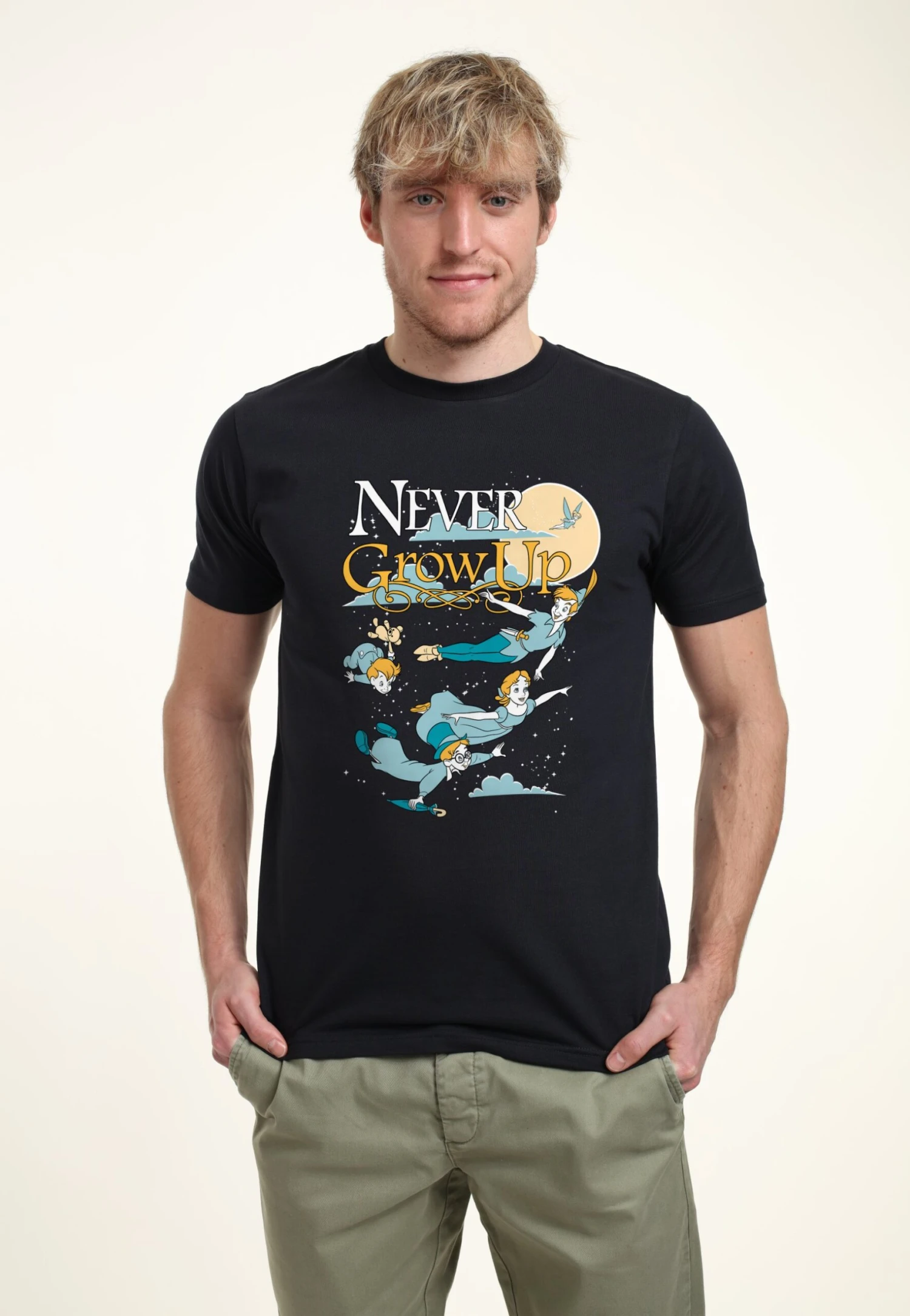 Henry Tiger Peter Pan Grow Up Never - T-Shirt Print - Navy Blue 1 Henry Tiger Peter Pan Grow Up Never - T-Shirt Print - Navy Blue