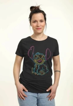 Henry Tiger Lilo & Stitch Neon Stitch - T-Shirt Print - Black