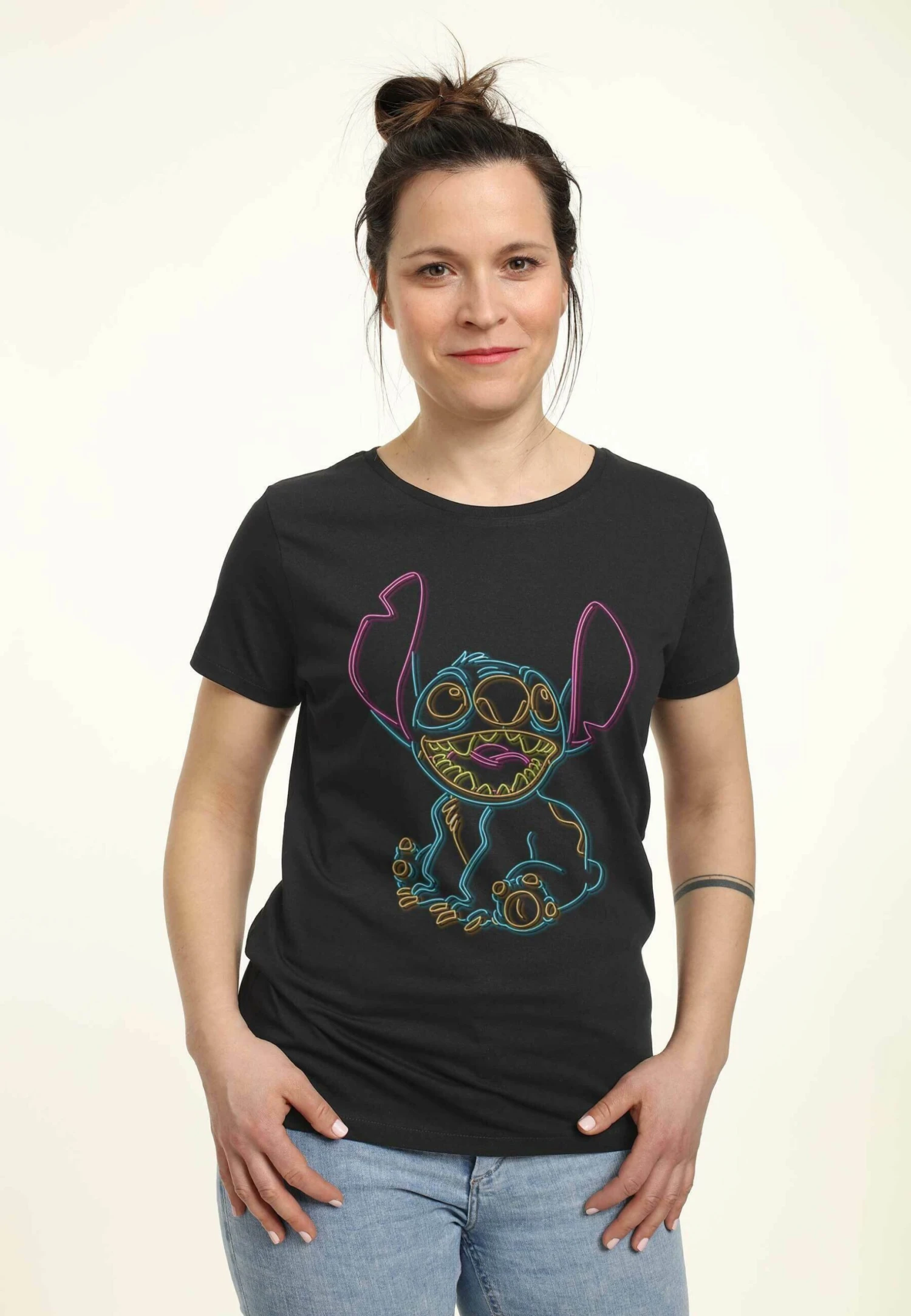 Henry Tiger Lilo & Stitch Neon Stitch - T-Shirt Print - Black 1 Henry Tiger Lilo & Stitch Neon Stitch - T-Shirt Print - Black