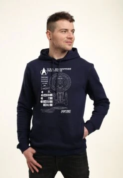 Henry Tiger Star Trek Ship Schematics - Hoodie - Navy Blue