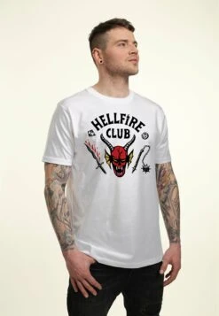 Henry Tiger Stranger Things Hellfire Club Unisex - T-Shirt Print - White -Henry Tiger e6d75b4e980f4f6386bed9541021e1d8