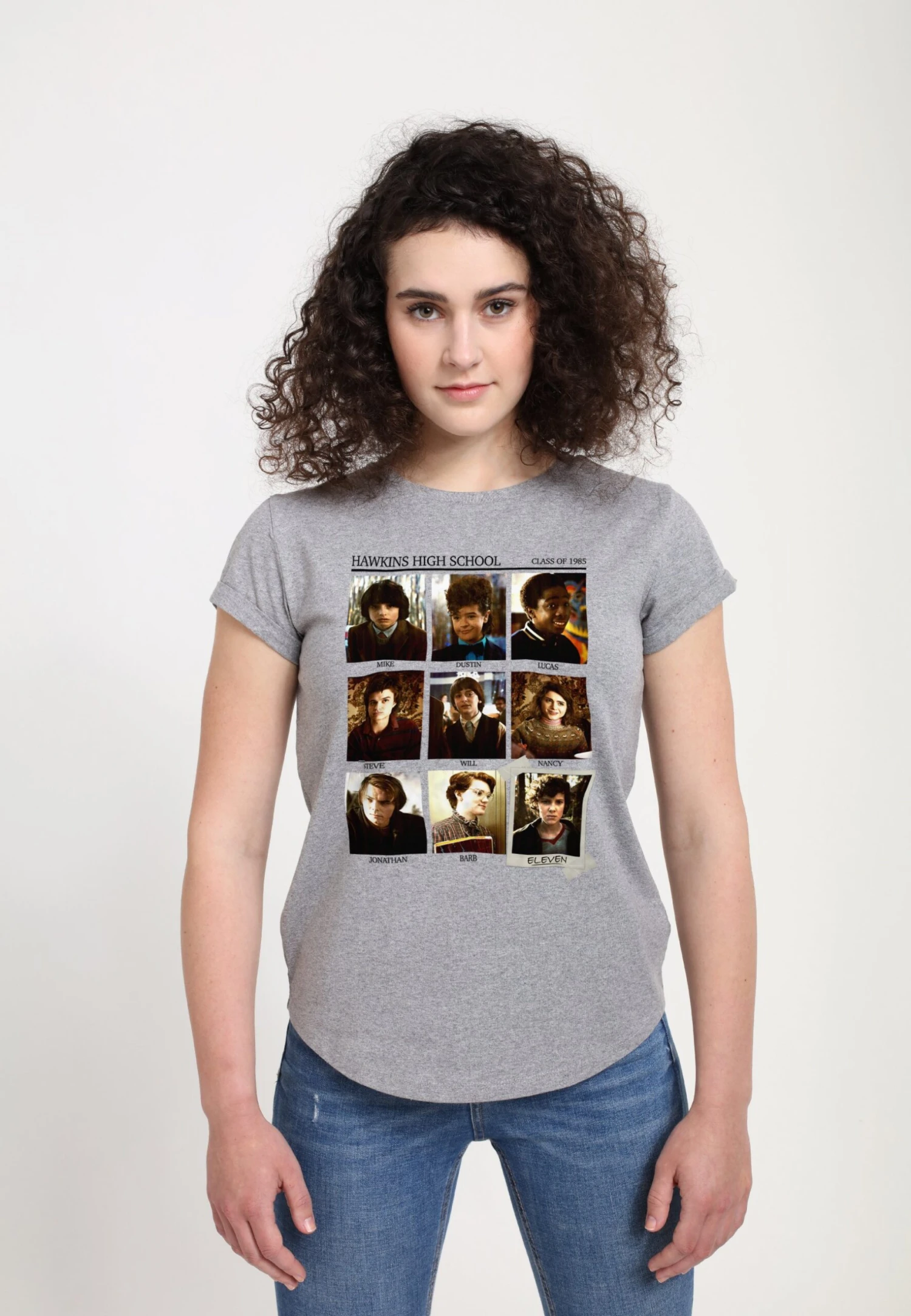 Henry Tiger Stranger Things Hawkins High - T-Shirt Print - Melange Grey 3 Henry Tiger Stranger Things Hawkins High - T-Shirt Print - Melange Grey - Image 3