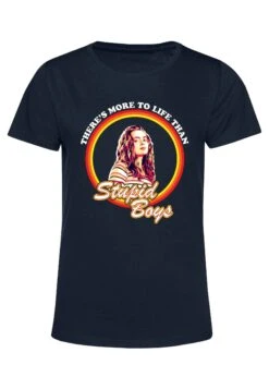 Henry Tiger Stranger Things Stupid Boys - T-Shirt Print - Navy Blue -Henry Tiger eb65dfd6950c40788442c7c7c986d73a