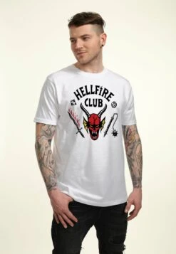 Henry Tiger Stranger Things Hellfire Club Unisex - T-Shirt Print - White -Henry Tiger ef21eb07ab3b42b0b192102c3f5aefef