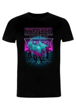 Henry Tiger Stranger Things Neonn Group - T-Shirt Print - Black