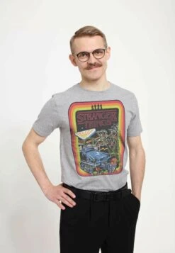 Henry Tiger Stranger Things Retro Mash Unisex - T-Shirt Print - Melange Grey -Henry Tiger f242cadf6c994d83905ecdf3881b1ec9