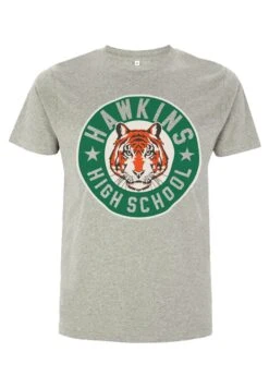 Henry Tiger Stranger Things Hawkins High Tiger Emblem Unisex - T-Shirt Print - Melange Grey -Henry Tiger f4bb98f231bf4e29952be32dc34d16e6