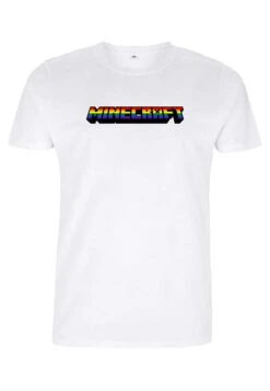 Henry Tiger Minecraft Mc Rainbow Logo - T-Shirt Print - White -Henry Tiger f514e8e5308e44e8bd766f9d83c87a86