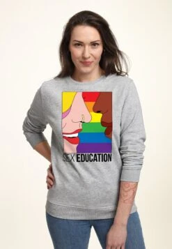 Henry Tiger Sex Education Sex Ed Kiss - Sweater - Heather Grey -Henry Tiger f7131cd86de04632867fbfae98975832