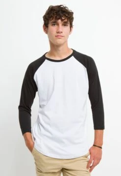 Henry Tiger Classic 3/4 Sleeve Raglan - Longsleeve - White /Black -Henry Tiger fde670afc2ed4d2fb92c06f58dd87433