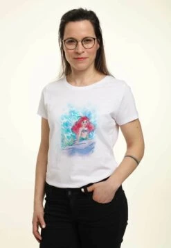 Henry Tiger The Little Mermaid Watercolor Splash - T-Shirt Print - White -Henry Tiger ffe4e307b5da42798b47f15a109bc142